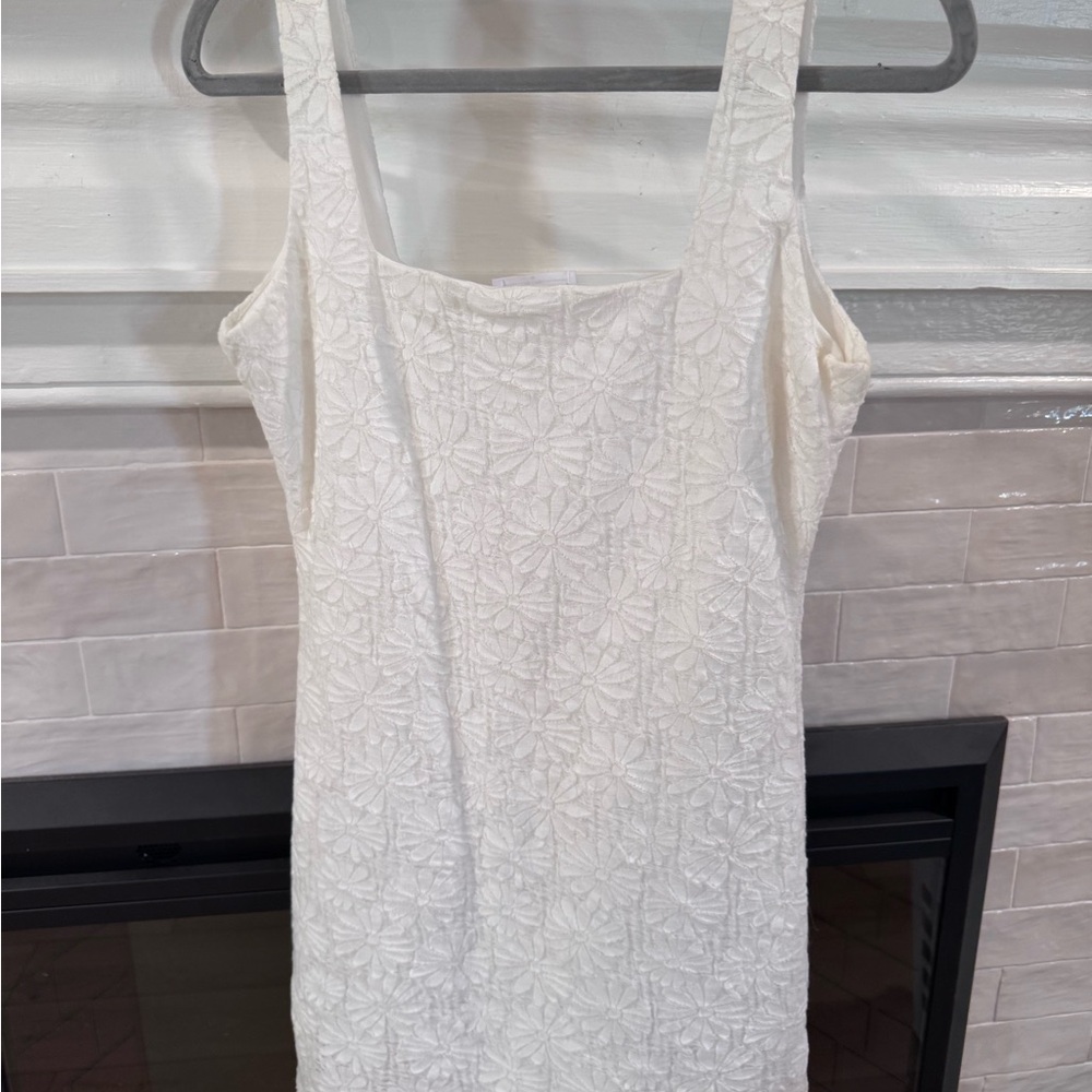 Sage White Textured Mini Dress